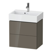 Duravit Meuble sous lavabo Compact L-Cube 58,4x39,1x54,4 cm, 2 tiroirs, mural, gris clair brillant