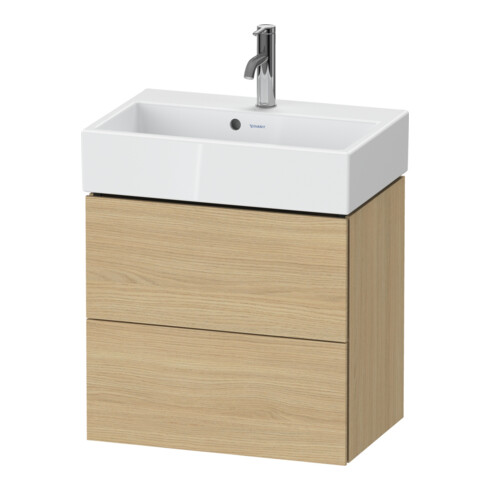 Duravit Meuble sous lavabo Compact L-Cube 58,4x39,1x54,4 cm, 2 tiroirs, suspendu, blanc œuf
