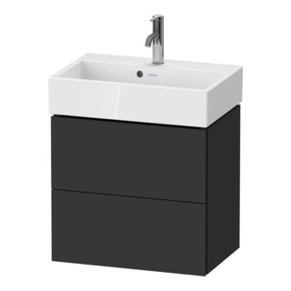 Duravit Meuble sous-lavabo Compact L-Cube 58,4x39,1x54,4 cm, 2 tiroirs, suspendu, graphite mat