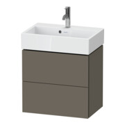 Duravit Meuble sous-lavabo Compact L-Cube 58,4x39,1x54,4cm, 2 tiroirs, mural, gris mat