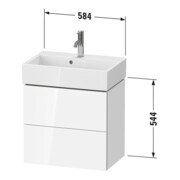 Duravit Meuble sous-lavabo Compact L-Cube 58,4x39,1x54,4cm, 2 tiroirs, mural, gris mat-3