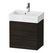 Duravit Meuble sous-lavabo Compact L-Cube 58,4x39,1x54,4cm, 2 tiroirs, mural, noyer verni