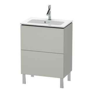 Duravit Meuble sous-lavabo Compact L-Cube 62x39,1 cm, béton gris, 2 tiroirs, sur pied
