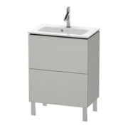 Duravit Meuble sous-lavabo Compact L-Cube 62x39,1 cm, béton gris, 2 tiroirs, sur pied