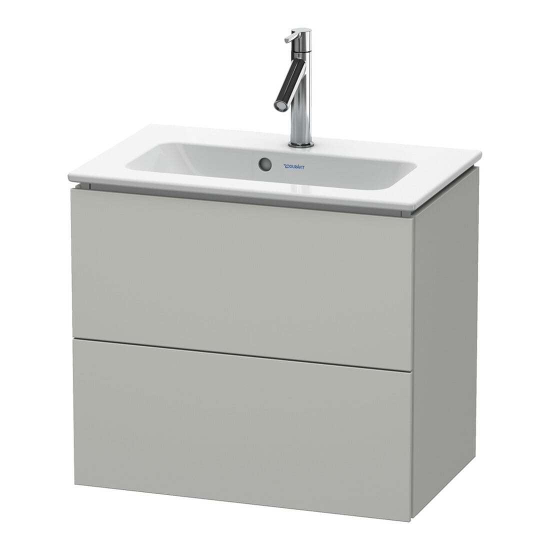 Duravit Meuble sous lavabo Compact L-Cube 62x39,1 cm, béton gris, 2 tiroirs, suspendu