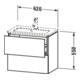 Duravit Meuble sous lavabo Compact L-Cube 62x39,1 cm, blanc, 2 tiroirs, suspendu