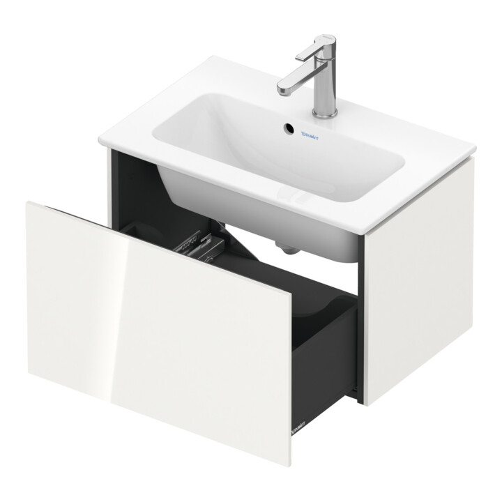 Duravit Meuble sous lavabo Compact L-Cube 62x39,1 cm, blanc brillant, 1 tiroir, suspendu