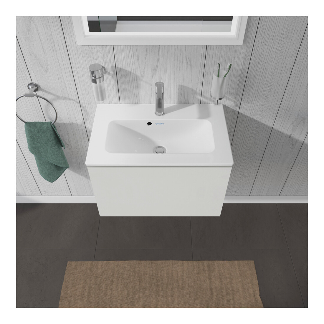 Duravit Meuble sous lavabo Compact L-Cube 62x39,1 cm, blanc brillant, 1 tiroir, suspendu