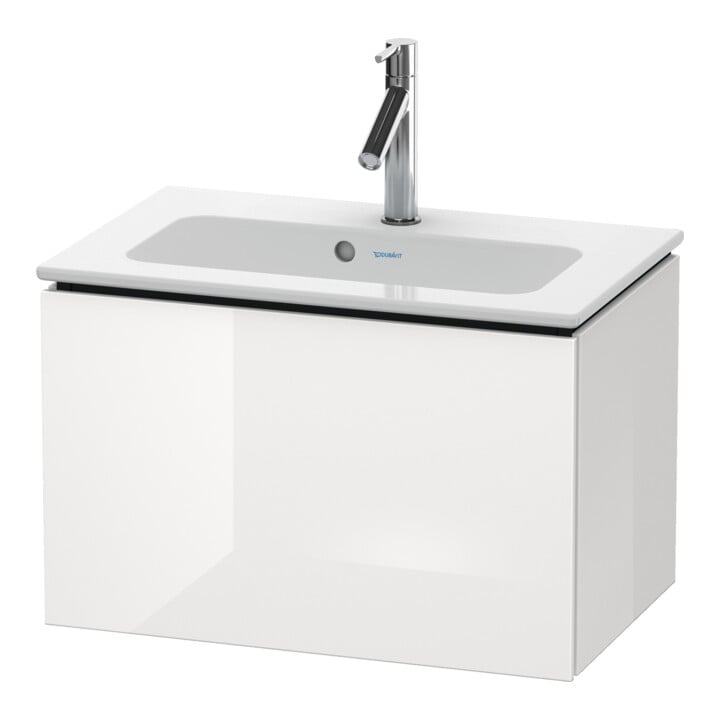 Duravit Meuble sous lavabo Compact L-Cube 62x39,1 cm, blanc brillant, 1 tiroir, suspendu