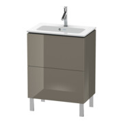 Duravit Meuble sous-lavabo Compact L-Cube 62x39,1 cm, blanc brillant, 2 tiroirs, posé
