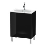 Duravit Meuble sous lavabo Compact L-Cube 62x39,1 cm, blanc brillant, 2 tiroirs, sur pied
