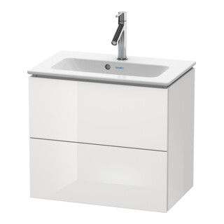 Duravit Meuble sous-lavabo Compact L-Cube 62x39,1 cm, blanc brillant, 2 tiroirs, suspendu