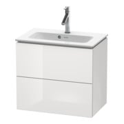 Duravit Meuble sous-lavabo Compact L-Cube 62x39,1 cm, blanc brillant, 2 tiroirs, suspendu-1
