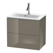Duravit Meuble sous-lavabo Compact L-Cube 62x39,1 cm, blanc brillant, 2 tiroirs, suspendu