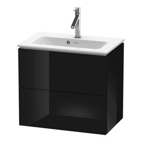 Duravit Meuble sous-lavabo Compact L-Cube 62x39,1 cm, blanc brillant, 2 tiroirs, suspendu