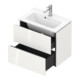 Duravit Meuble sous lavabo Compact L-Cube 62x39,1 cm, blanc hgl, 2 tiroirs, mural