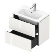 Duravit Meuble sous lavabo Compact L-Cube 62x39,1 cm, blanc hgl, 2 tiroirs, mural-2