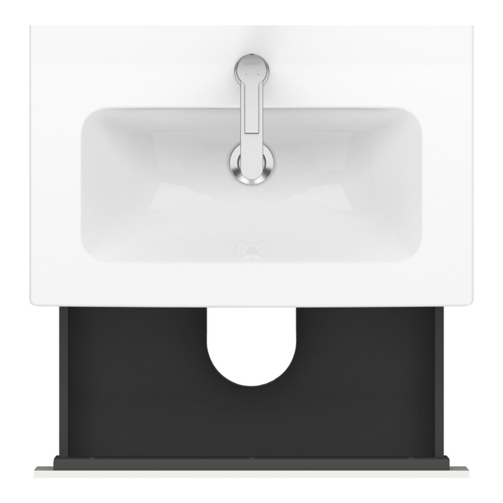 Duravit Meuble sous lavabo Compact L-Cube 62x39,1 cm, blanc hgl, 2 tiroirs, mural