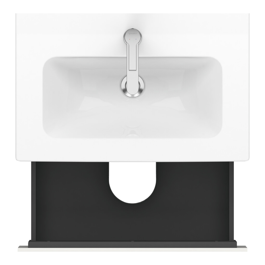 Duravit Meuble sous lavabo Compact L-Cube 62x39,1 cm, blanc hgl, 2 tiroirs, mural