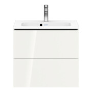 Duravit Meuble sous lavabo Compact L-Cube 62x39,1 cm, blanc hgl, 2 tiroirs, mural-5