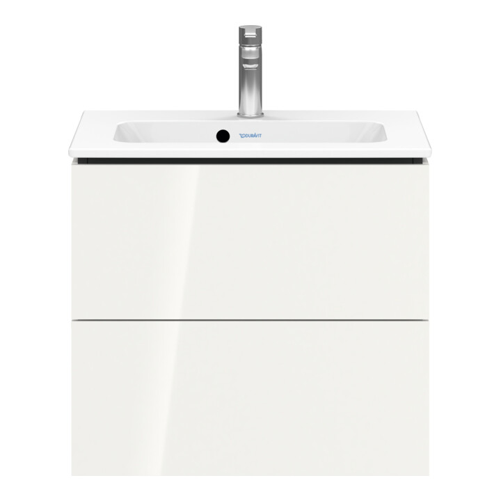 Duravit Meuble sous lavabo Compact L-Cube 62x39,1 cm, blanc hgl, 2 tiroirs, mural