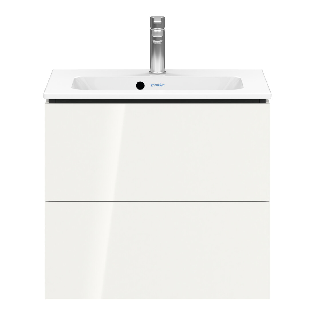 Duravit Meuble sous lavabo Compact L-Cube 62x39,1 cm, blanc hgl, 2 tiroirs, mural