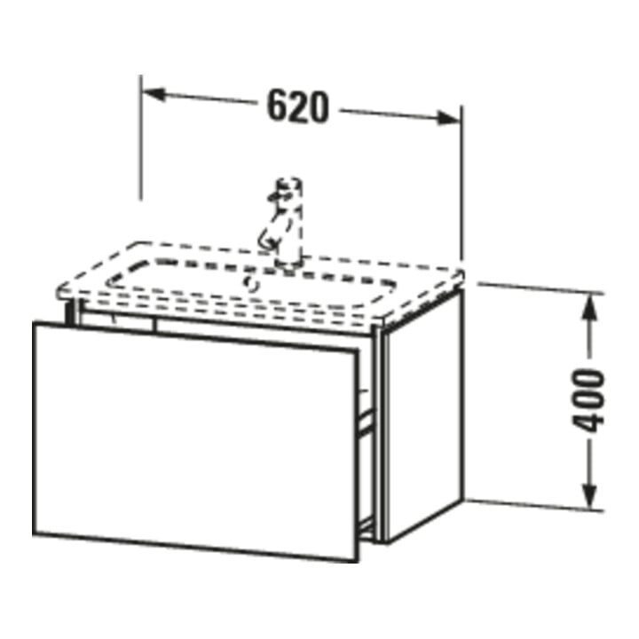 Duravit Meuble sous-lavabo Compact L-Cube 62x39,1 cm, blanc mat, 1 tiroir, suspendu