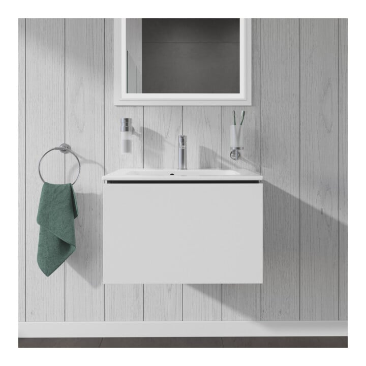 Duravit Meuble sous-lavabo Compact L-Cube 62x39,1 cm, blanc mat, 1 tiroir, suspendu