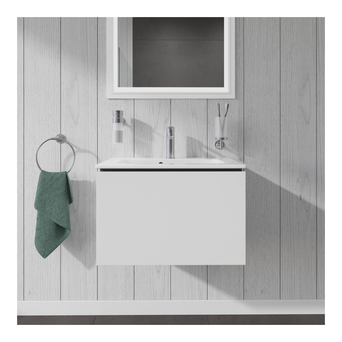 Duravit Meuble sous-lavabo Compact L-Cube 62x39,1 cm, blanc mat, 1 tiroir, suspendu