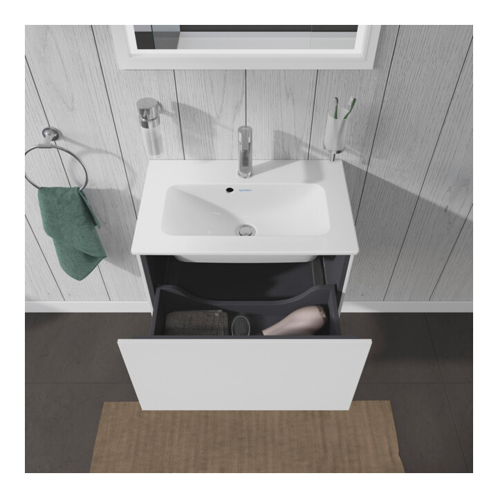 Duravit Meuble sous-lavabo Compact L-Cube 62x39,1 cm, blanc mat, 1 tiroir, suspendu