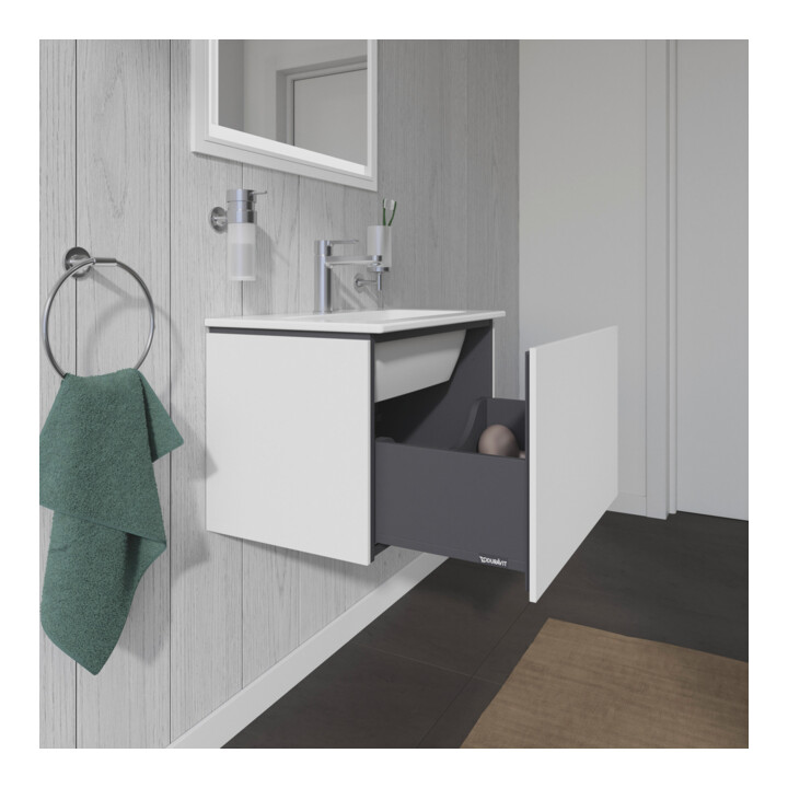 Duravit Meuble sous-lavabo Compact L-Cube 62x39,1 cm, blanc mat, 1 tiroir, suspendu