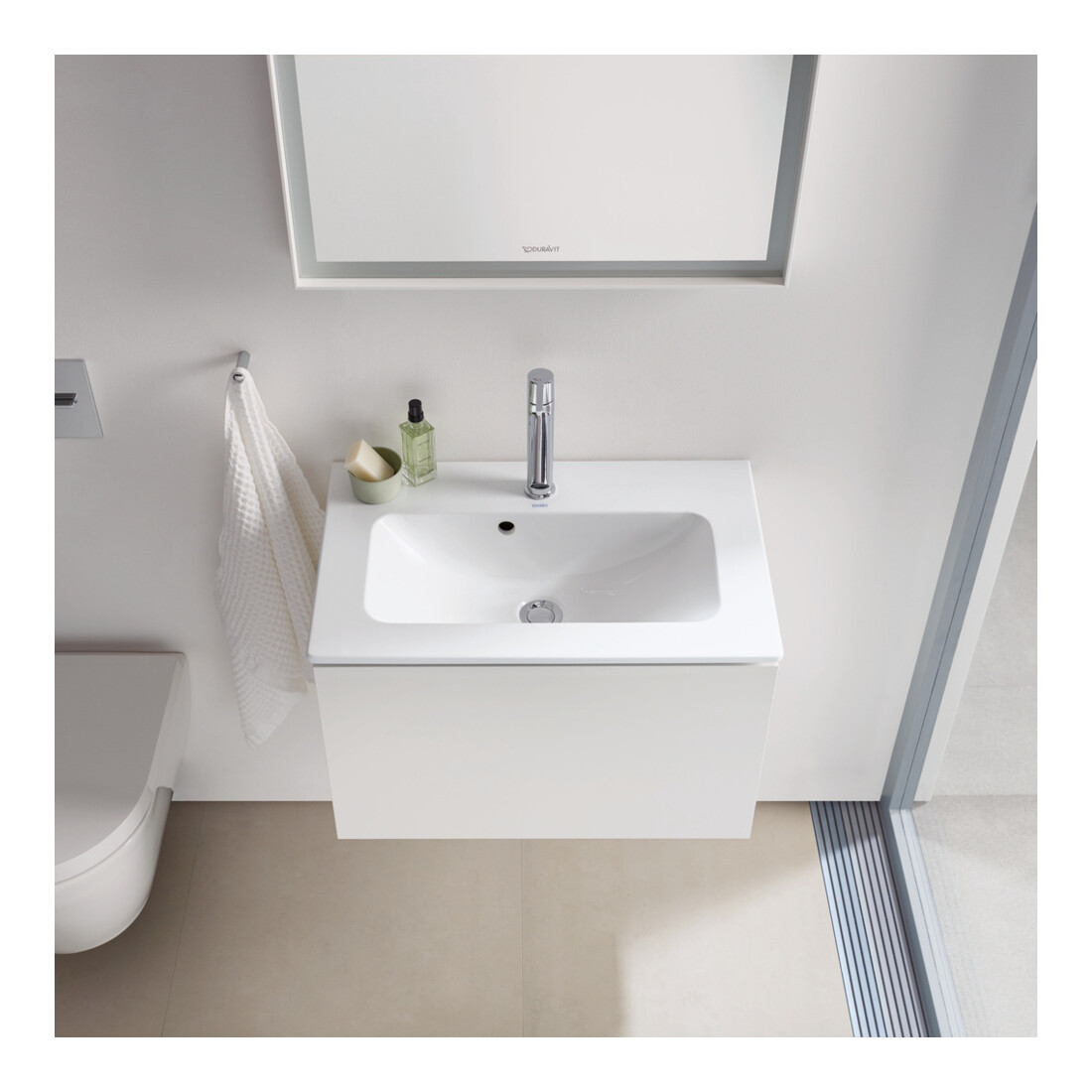 Duravit Meuble sous-lavabo Compact L-Cube 62x39,1 cm, blanc mat, 1 tiroir, suspendu