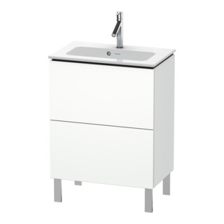 Duravit Meuble sous-lavabo Compact L-Cube 62x39,1 cm, blanc mat, 2 tiroirs, debout