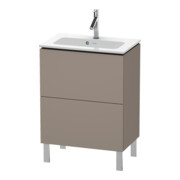 Duravit Meuble sous lavabo Compact L-Cube 62x39,1 cm, blanc mat, 2 tiroirs, sur pied