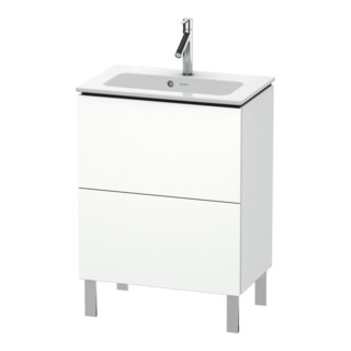 Duravit Meuble sous lavabo Compact L-Cube 62x39,1 cm, blanc mat, 2 tiroirs, sur pied