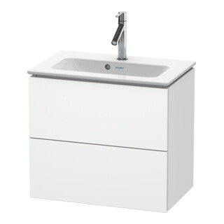 Duravit Meuble sous-lavabo Compact L-Cube 62x39,1 cm, blanc mat, 2 tiroirs, suspendu