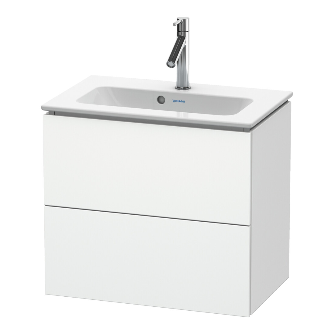 Duravit Meuble sous-lavabo Compact L-Cube 62x39,1 cm, blanc mat, 2 tiroirs, suspendu