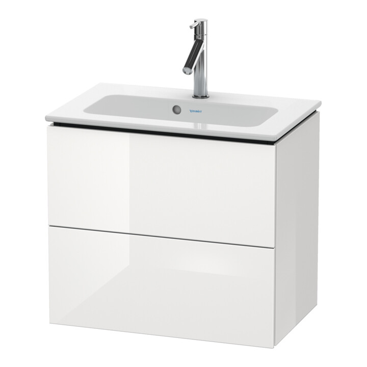 Duravit Meuble sous-lavabo Compact L-Cube 62x39,1 cm, blanc mat, 2 tiroirs, suspendu