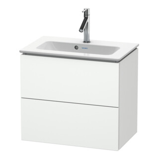Duravit Meuble sous lavabo Compact L-Cube 62x39,1 cm, blanc mat, 2 tiroirs, suspendu