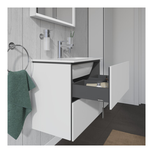 Duravit Meuble sous lavabo Compact L-Cube 62x39,1 cm, blanc mat, 2 tiroirs, suspendu