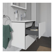 Duravit Meuble sous lavabo Compact L-Cube 62x39,1 cm, blanc mat, 2 tiroirs, suspendu-2