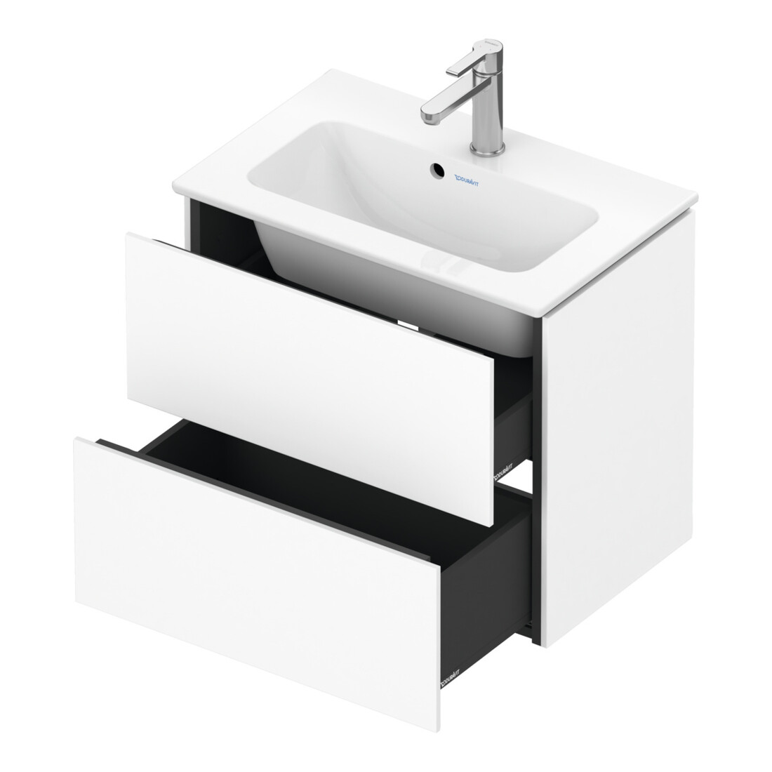 Duravit Meuble sous lavabo Compact L-Cube 62x39,1 cm, blanc mat, 2 tiroirs, suspendu