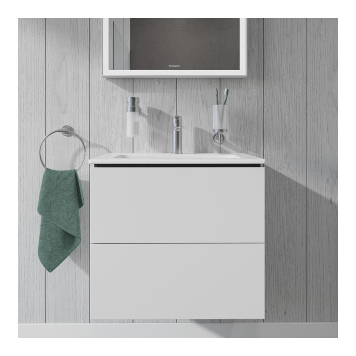 Duravit Meuble sous lavabo Compact L-Cube 62x39,1 cm, blanc mat, 2 tiroirs, suspendu