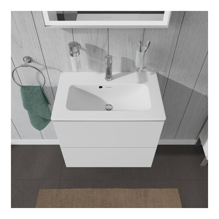 Duravit Meuble sous lavabo Compact L-Cube 62x39,1 cm, blanc mat, 2 tiroirs, suspendu