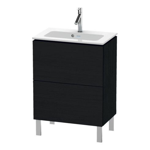 Duravit Meuble sous-lavabo Compact L-Cube 62x39,1 cm, blanc œuf, 2 tiroirs, sur pied