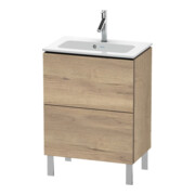 Duravit Meuble sous lavabo Compact L-Cube 62x39,1 cm, blanc œuf, 2 tiroirs, sur pied-1