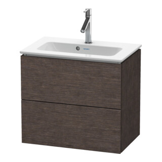 Duravit Meuble sous lavabo Compact L-Cube 62x39,1 cm, chêne foncé, 2 tiroirs, suspendu