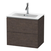 Duravit Meuble sous lavabo Compact L-Cube 62x39,1 cm, chêne foncé, 2 tiroirs, suspendu