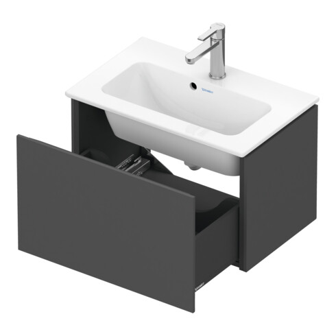 Duravit Meuble sous-lavabo Compact L-Cube 62x39,1 cm, graph ma, 1 tiroir, suspendu
