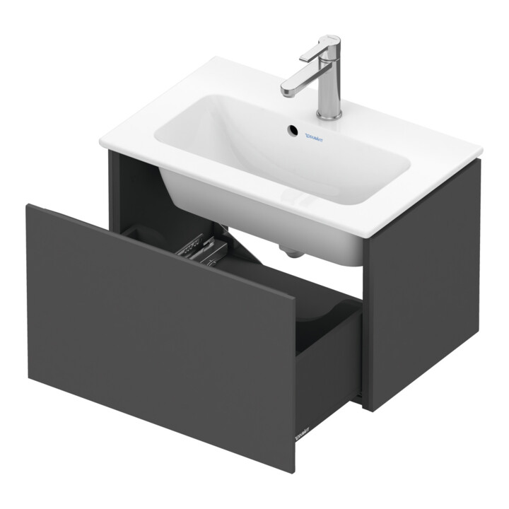 Duravit Meuble sous-lavabo Compact L-Cube 62x39,1 cm, graph ma, 1 tiroir, suspendu